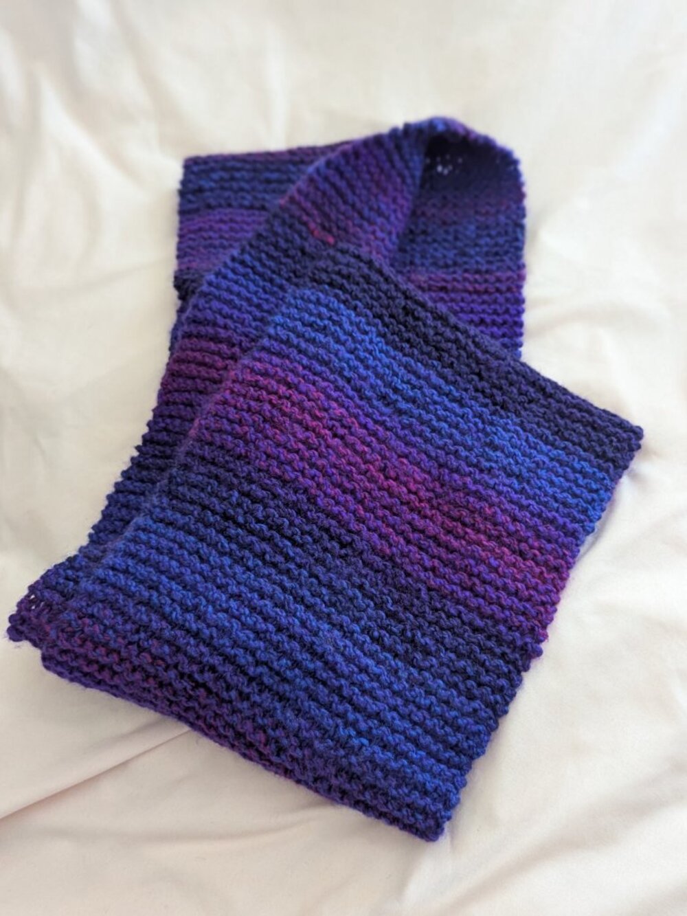 Purple Blue Knit Infinity Scarf - Picture 4 of 5